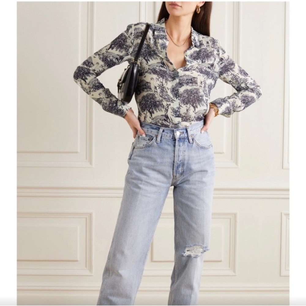 Reformation Toile de Jouy blouse, XS